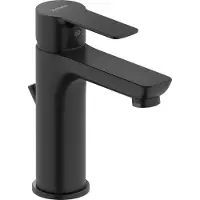 Duravit D-Code 2.0 Einh.-Waschtischmischer M FreshStart,MinusFlow,mit Zugst.,Schwarz M.