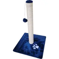 NYVI Katzen Kratzstamm Milano 63 cm groß Dunkelblau – Katzen Kratzbaum Sisal Kratz Säule mit Fellball zum Spielen - Stabiler und Robuster Katzenbaum