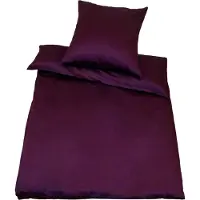 Kinzler Baumwoll-Satin-Bettwäsche 155 x 220/80 x 80 cm, Pflaume 155x220