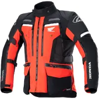 Alpinestars Honda Bogota Pro Drystar Wasserdichte Motorrad Textiljacke (Black/Red,L)