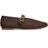 Manfield Braune Bast-Ballerinas | Größe 38