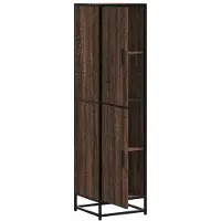 vidaXL Highboard Braun Eichen-Optik 35,5x35x139cm Holzwerkstoff Metall
