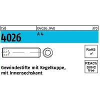 F. REYHER Nchfg. GmbH & Co. KG Gewindestift ISO 4026 Kegelkuppe/Innen-6-kant M 5 x 12 A 4
