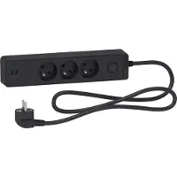 Schneider Odace 3-fach-Steckdosenleiste mit 2 USB-Anschlüssen, 1,5 m, anthrazitfarben, ST933U1B