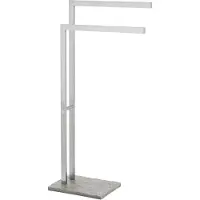 Wenko Handtuchhalter Granit 20603100, silber, aus Edelstahl, 2 Halterarme zu je 43,5 cm