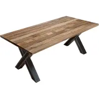 Möbilia Tisch mit wählbaren Tischbeinen 200x77 cm X-Form