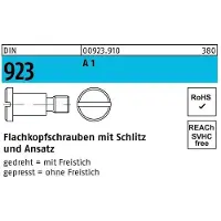 Industrial Quality Supplies Flachkopfschraube DIN 923 m.Schlitz/Ansatz M 6 x 3 x 9,0 A 1