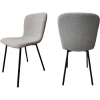 SalesFever Esszimmer-Stuhl im 4er Set | Bezug Bouclé Stoff | Beine Metall | B 44 x T 52 x H 79 cm | hellgrau – schwarz