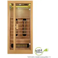 Juskys Infrarotkabine Nyborg S90V Vollspektrumstrahler & Ambiente LED Beleuchtung – Kabine für 1