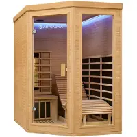 Artsauna Infrarotkabine Esbjerg – Triplex-Heizsystem Infrarotsauna - 2 Personen – LED-Farblicht, digitale Steuerung – Hemlock-Holz