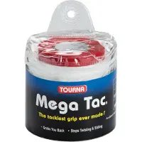 Tourna Overgrip Mega Tac (extreme Griffigkeit, haltbar, breit) weiss 30er Clip-Beutel