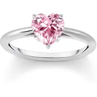 Thomas Sabo TR2476-051-9 Damen-Ring Pinkfarbenes Herz Silber