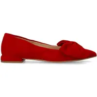 Manfield Rote Veloursleder-Loafer mit Schleife | Größe 39