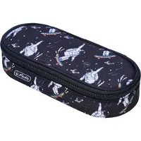 Herlitz Etui Space Skater, Weiches Federmäppchen, Polyester, Dunkelblau, Weiß, Muster, Reißverschluss, Erwachsene/Kinder