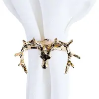 Newport Serviettenringe Hirschkopf 3,7x5,5x3cm Metall 4er Set Gold