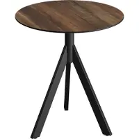 Essentials Infinity Tripod Terrassentisch Schwarz frame + Tropical Wood HPL Ø70 cm