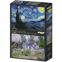 Grafika GRAFIK-Puzzle Sternennacht und Haus Auvers 2x500 dlks