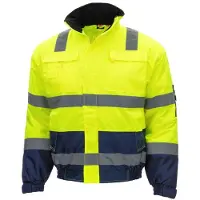 Nitras Arbeitsjacke Pilotenjacke Motion Tex Viz, Warnschutzjacke, signalgelb, wasserdicht, Größe XL