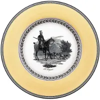 Villeroy & Boch Speiseteller "Speiseteller Audun Chasse ø 27,1 cm weiß-grau-gelb"