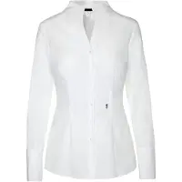 Seidensticker Klassische Bluse , Damen, Gr. XS (34), weiß, 100% Baumwolle, unifarben, slim fit, ohne Ausschnitt, Blusen Klassische Bluse, 1/1 Stehkragen Uni