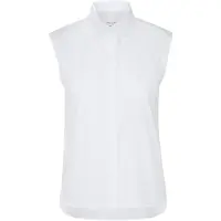 Seidensticker Hemdbluse , Damen, Gr. L (40), weiß, 73% Baumwolle, 24% Polyamid, 3% Elasthan, unifarben, slim fit, ohne Ausschnitt, Blusen Hemdbluse, Ohne Arm Kragen Uni