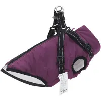 vidaXL Hundemantel mit Geschirr Wasserdicht Reflektierend Lila L24