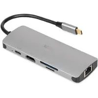 IBox IUH3RJ4K, USB Typ-C, USB 3.2 Gen 1 (3.1 Gen 1) Type-C, USB 3.2 Gen 2 (3.1 Gen 2) Type-A, 5000 Mbit/s, 30 Hz, 3840 x 2160 Pixel, Silber