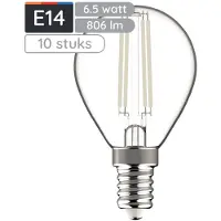 Avide E14 LED Filamentlampe 6,5W 806lm 2700K Extra Warmweiß P45 10 Stück
