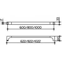 Keuco Badetuchhalter EDITION 11 800mm sw-chr gebü