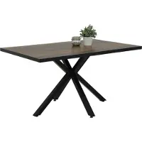 Hela Vierfußtisch Cleo, Nachbildung Oldwood, Melaminbeschichtung, Metall-Stern-Gestell, 140x90 cm