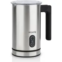 H.Koenig Elektrischer Milchaufschäumer MLK8 - Edelstahl - 0,24L -cremiger Kalt- oder Heißschaum - Antihaftbeschichtung - automatische Abschaltung - ideal für Kaffee, heiße Schokolade, Cappuccino, Milc