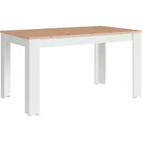 ByLiving Esstisch NORI / Moderner Küchentisch in Eiche-Optik / Untergestell Melamin weiß / Großer Tisch / 120 x 80, H 75 cm
