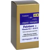 FBK Folsäure+Vitamin B6+B12 Komplex N Kapseln 120 St