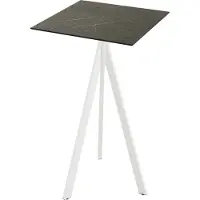 Essentials Infinity Tripod Stehtisch Weiß frame + Midnight Marble HPL 70x70 cm