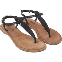 Lazamani Sandalen Damen Schwarz Leder