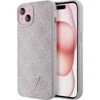 GUESS Guhcp15sp4tdpp Iphone 151413 6.1 Leather 4g Triangle Strass Handyhülle