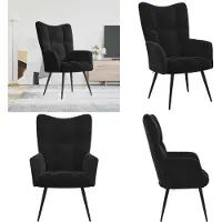 vidaXL Relaxsessel Schwarz Samt - Relaxsessel - Sessel - Armsessel - Relaxstuhl