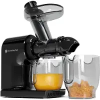 Kitchenbrothers Slow Juicer - Kompakt - Entsafter - Obst- und Gemüsepresse - 45mm - 500ml - Schwarz