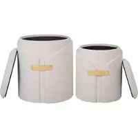 MAY Interiors Hocker Colene 100 2er-Set Elfenbein