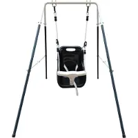 Axi Metall-Babyschaukel mit Sitz, anthrazit/creme – Freistehendes Schaukelset für drinnen und draußen