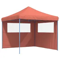The Living Store Partyzelt Faltbar Pop-Up mit 2 Seitenteilen Terrakottarot
