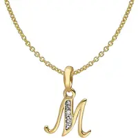 Trendor 41520-M Buchstaben-Anhänger M Gold 333/8K mit vergoldeter Silberkette