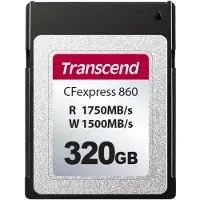 Transcend CFexpress 860, 320 GB, CFexpress, 1750 MB/s, 1500 MB/s, Schwarz