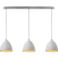 SalesFever Hängelampe | 3-flammig | Lampenschirm Beton | Aufhängung Metall | B 66 x T 15 x H 120 cm | grau