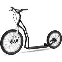 Yedoo Scooter Four Tretroller mit Luftreifen 20/16 und Scheibenbremsen Schwarz