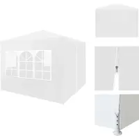 vidaXL Partyzelt 3x3 m Weiß - Pavillons & Partyzelte