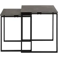 Actona Couchtisch Katrine, 2er Set, Schwarz, Maße 50 cm Breite x 50 cm Tiefe x 55 cm Höhe