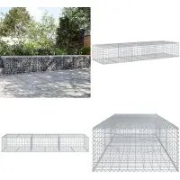 vidaXL Gabione mit Deckel 300x100x50 cm Verzinktes Eisen