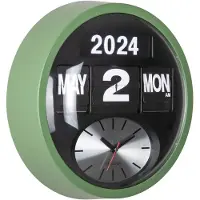 Karlsson - Wanduhr Round Flip - Dschungelgrün - 11x32.6x32.6cm