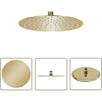 The Living Store Regenbrause Edelstahl 25 cm Rund Golden
